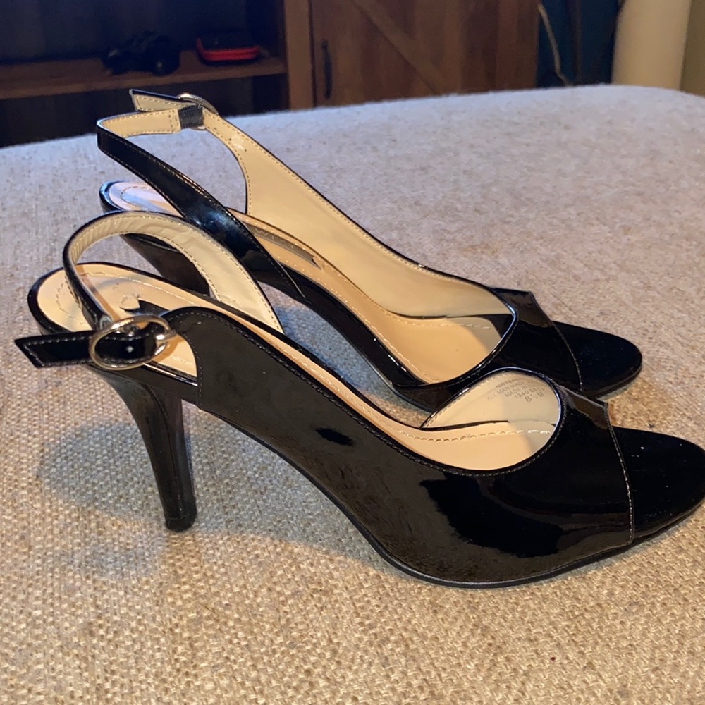 Nine West Black Patent Leather Heels 8.5